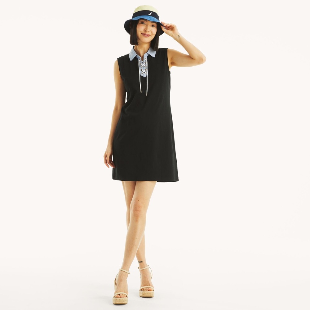 Nautica Jeans Lace-Up Dress - Size Petite Small - NWT